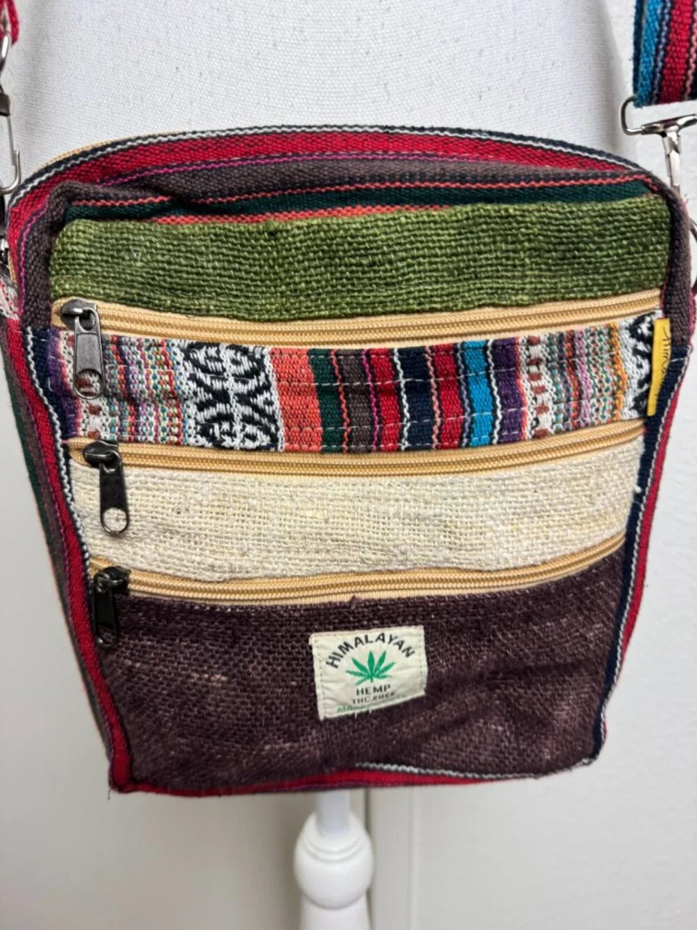 Hippie Festival HEMP Himalayan Crossbody Bag Organizer Unisex